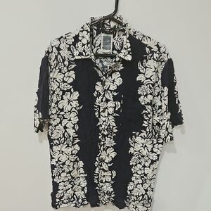 Ocean Current Blue and White Casual Button Down Shirt